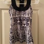 Lululemon Scoop Neck Tank Top Size 4 White Black Glacier Lace Black Photo 0