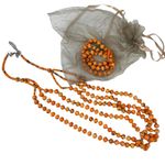 Chico's New  Orange Beaded 3 Strand Long Boho Necklace and Bracelet Set Photo 10