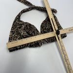 J Crew Bikini Top Womens Small D Cup Black Gold Paisley Print Halter Swim Padded Photo 4