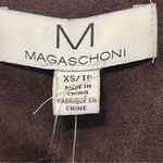 Magaschoni  Faux Suede chocolate brown vest,open front, pockets, oversized XS NWT Photo 1