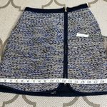 J.Crew  Womens Front Zip Navy Blue Metallic Tweed Front Zip Mini Skirt Photo 7