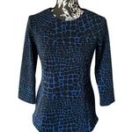 Shoshanna  Blouse Shirt Top Womens Size 2 long sleeve blue leopard print EUC Photo 0