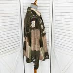 Dress Barn Vintage Printed Button Front Blouse Shirt Olive Tan Small Photo 2