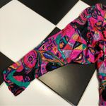 Judith Ann Creations Vintage 60s  Beaded Silk Colorful Kaftan Mini Dress Magenta Photo 8