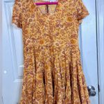 Patrons of Peace Toluca Border Orange Yellow Paisley A Line Swing Dress X-Small Photo 0