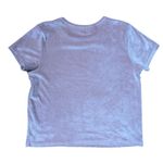 Juicy Couture Y2K Pink Velour Shirt SZ L Spellout Bling Stretch Crewneck Crop Photo 1