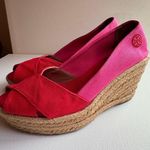 Tory Burch pink and red Filipa Wedge Espadrille size 7 Photo 1