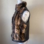Big Chill faux‎ fur/ faux leather vest​ Brown Size M Photo 4