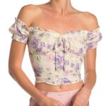 Abound  Floral Off the Shoulder Ruffle Crop Top Photo 0