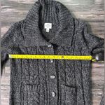 st. john's bay ‎ Women's Sweater PL Cable Knit Button Down Cardigan Heather Photo 4