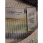 Liz Claiborne  Striped‎ Knit Cardigan Pastel Colors Button Front Womens Photo 2