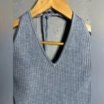 Abercrombie & Fitch Elevated Knit Halter Mini Dress - Blue Pattern. Size Medium Photo 4