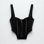 ZARA NWOT  Denim Corset - Black - S Photo 6
