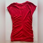 CAbi Women’s Short Sleeve Red Body-con Shirt Dress w/ Adjustable Sleeves Medium Photo 3