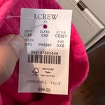 J.Crew  Quilted Sweatshirt Mockneck Hot Pink Herringbone Gold Button XXS NWT Photo 11