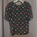 Kasper for A.S.L Polka Dot Shirt, Women's Size 6 Short Sleeve Blouse Office Wear Black Photo 0