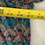 Roller Rabbit  Women's button Keyhole Shirt Top Size Large Peasant Sleeve Ruffles Photo 4