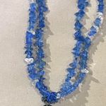 Blue Quartz Statement Necklace | Hand Photo 9