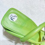 Schutz Women’s Mayte Lime Green Leather Acrylic Block Heel Sandal size 6.5 Photo 7