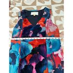 Anthropologie Leifsdottir Silk Floral Print Velvet‎ Panel Sleeveless Dress 0 Blue Photo 5