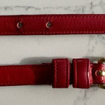 Coach Leather Belt with Brass Buckle in Red Size 26 / XS Photo 0