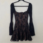 House Of CB  XS Taller 'Analissa'‎ Black Lace Corset Dress NWOT Photo 4