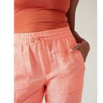 Athleta  Retreat Linen Jogger Pants Sunset Glow Orange Size 14 Photo 2