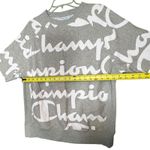 Champion  Reverse Weave Sweatshirt Womens XL Gray Script Logo Short Sleeve Photo 3