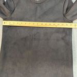 ZARA Faux Suede Black Top Exposed Back Zipper Women's Small Short Sleeve Photo 2