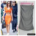Miaou Sport Gwen Midi Skirt Mesh Drawstring XS Gray Sporty Chic Streetwear Photo 1