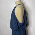 PRETTYGARDEN NWOT Pretty Garden Size XXL Navy Blue Dress Eyelet Halter Aline Midi Accordion Photo 5