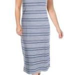 LYSSÉ New Lysse Stripe Knit Mulholland Midi Side Slit Sleeveless Tank Dress Blue Photo 2