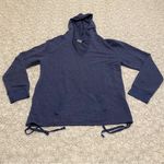 Daisy Fuentes  Women’s Blue Relaxed Hooded Long Sleeve Shirt Size XL Photo 2