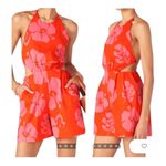 STAUD  Georgia Floral Cotton Open Back Halter Style Romper Size US 10 Photo 7