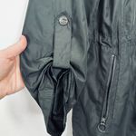 Michael Kors Michael  Black Roll Tab Sleeve Hooded Windbreaker Women's Size Small Photo 4