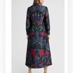 Chico's  Satin Scroll Print Shirt Dress 1.5 US 10 Black Floral Button Artsy Boho Photo 1