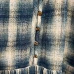 Maeve Anthropologie Cavalon Plaid Peplum Tunic Top Blue Size XSmall Photo 4