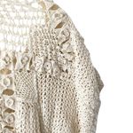 Vintage Lims Cotton Crochet Floral Open Knit Cream Beige Dress size small Tan Photo 3
