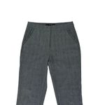 ZARA Basic Gray Plaid Ruffle Pockets High Waist Straight Leg Pants SZ S #2010 Photo 3