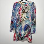 Anthropologie  Leifsdottir silk dress in a vibrant blue and pink butterfly print Photo 5