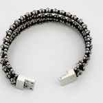 Anthropologie  Serafina Triple strand Wrap bracelet Black/silver Photo 6