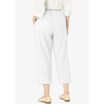 Woman Within NWT size 30WP  white elastic waist cotton capris. Photo 2
