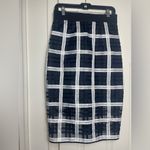 Milly  Embroidered Organza Black & White Midi Skirt size 6 Photo 1