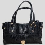 Liz Claiborne black faux alligator look satchel Photo 1