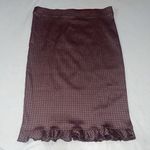 Max Studio London XL Midi Metallic Pink Patterned Skirt Ruffle Hem Photo 0