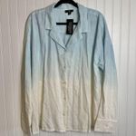 Jason Wu  NWT Linen Blend Dip Dye Button Down Long Sleeve N38 Photo 1