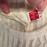 Vintage Ruffle Sheer Blouse Top Made In France Coquette Lace Cottage S White Photo 5