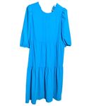 Charles Henry NWT  Nordstrom Aqua Blue Tie Back Midi 3/4‎ Sleeve Dress Size Large Photo 2