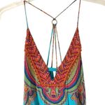 Hale Bob  Turquoise Blue Long Beaded Front Dress size medium Photo 1