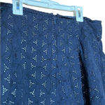 J.Crew navy eyelet 100% cotton skirt Size 12 Photo 3